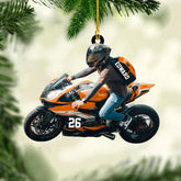 Artparel Custom Motorcycle Ornaments 2024 Motorcycle Ornaments for Christmas Tree Personalized Dirt Bike Ornament Motocross Christmas Ornament Biker Ornament Motorcycle Gift for Xmas for Dad (MC18)